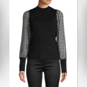 DESIGN 365 Women’s Printed Chiffon Sleeve Sweater